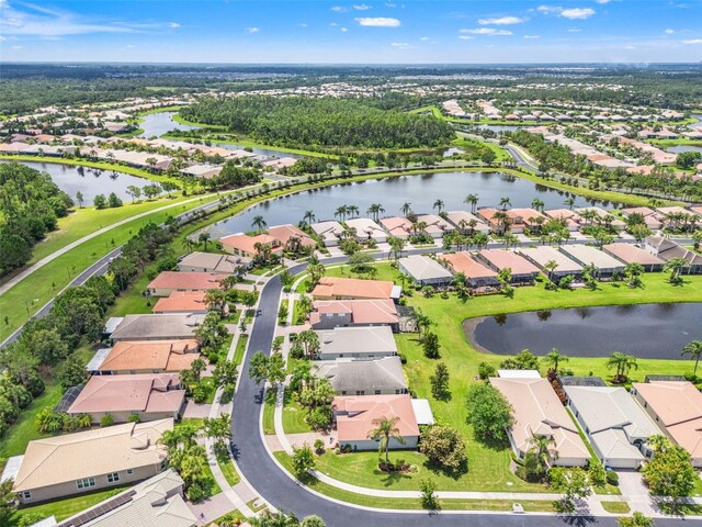 5009 Sandy Brook Cir, Wimauma, FL 33598 - aerial view of residential area with a large body of water