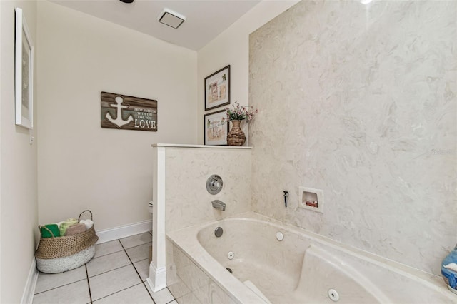 3520 51st Ave W, Bradenton, FL 34210 - full bathroom with tile patterned flooring, a tub with jets, toilet, and baseboards