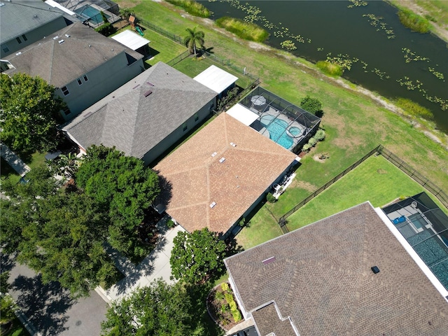 aerial view of a large body of water
