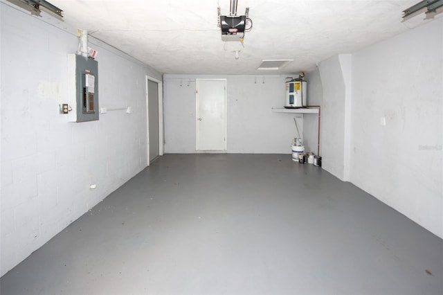 7904 Judith Cres, Port Richey, FL 34668 - garage with electric panel, water heater, and a garage door opener