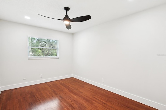 226 Willowick Ave, Temple Terrace, FL 33617 - spare room with a ceiling fan, baseboards, wood finished floors, and recessed lighting