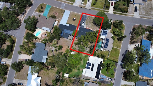 2254 66th Ave S, Saint Petersburg, FL 33712 - aerial perspective of suburban area featuring property boundaries highlighted