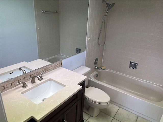 647 Fairmont Ave Unit C, Safety Harbor, FL 34695 - full bath with toilet, shower / tub combination, tile patterned floors, and vanity