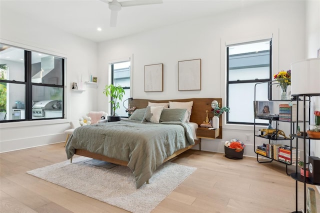 2902 S Beach Dr, Tampa, FL 33629 - bedroom with wood finished floors, recessed lighting, and ceiling fan