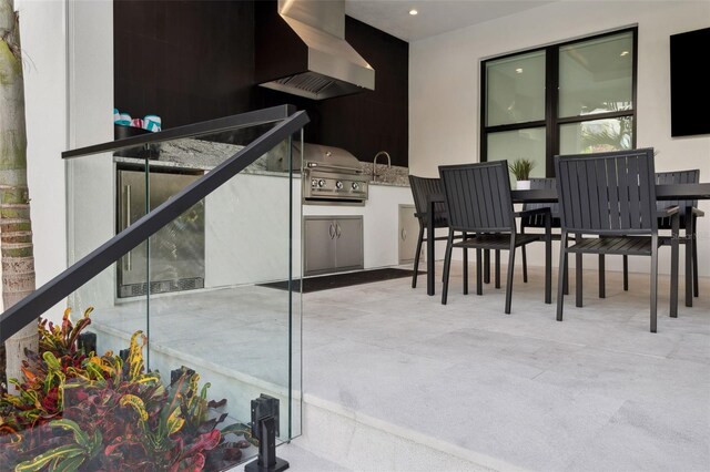 2902 S Beach Dr, Tampa, FL 33629 - view of patio / terrace with area for grilling, outdoor dining space, and a sink