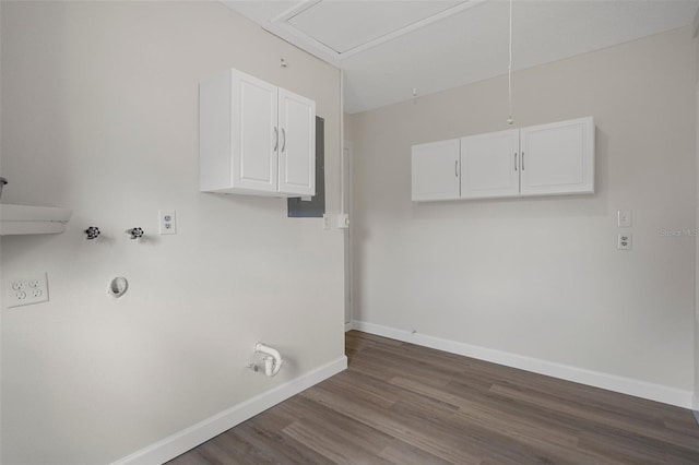 4315 Flexer Dr, Hernando Beach, FL 34607 - clothes washing area with hookup for a gas dryer, wood finished floors, baseboards, and washer hookup
