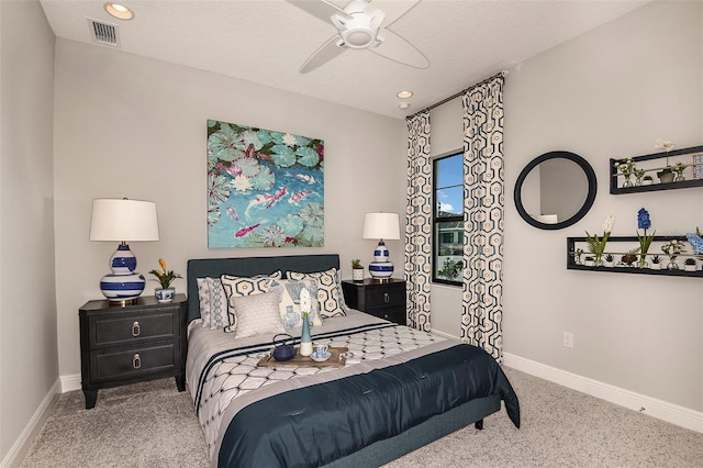 13722 Heartwood Way, Parrish, FL 34219 - carpeted bedroom with baseboards, recessed lighting, and a ceiling fan