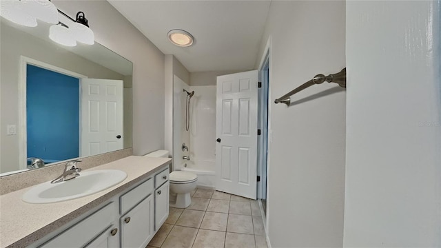 13640 Forest Lake Dr, Largo, FL 33771 - full bathroom featuring tile patterned floors, vanity, toilet, and  shower combination