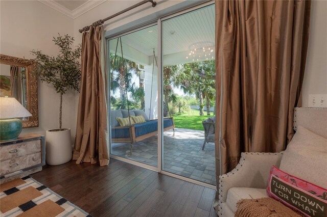 8927 Key W Island Way, Riverview, FL 33578 - entryway with wood finished floors and crown molding