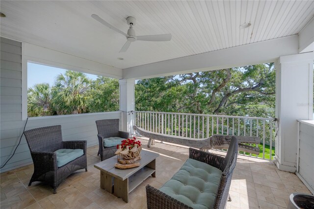8927 Key W Island Way, Riverview, FL 33578 - view of patio featuring outdoor lounge area and a ceiling fan