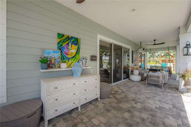 8927 Key W Island Way, Riverview, FL 33578 - view of patio / terrace featuring ceiling fan