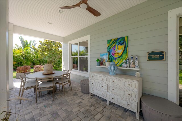 8927 Key W Island Way, Riverview, FL 33578 - view of patio featuring outdoor dining area and ceiling fan