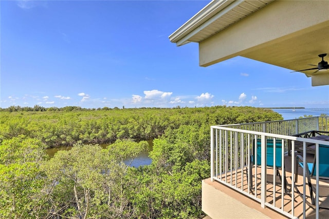 balcony with a water view