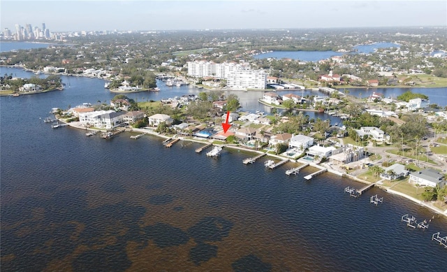 3227 Bayshore Blvd NE, Saint Petersburg, FL 33703 - aerial overview of property's location featuring a nearby body of water and nearby urban area