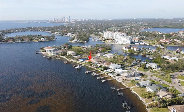 3227 Bayshore Blvd NE, Saint Petersburg, FL 33703 - aerial overview of property's location featuring a large body of water and nearby urban area