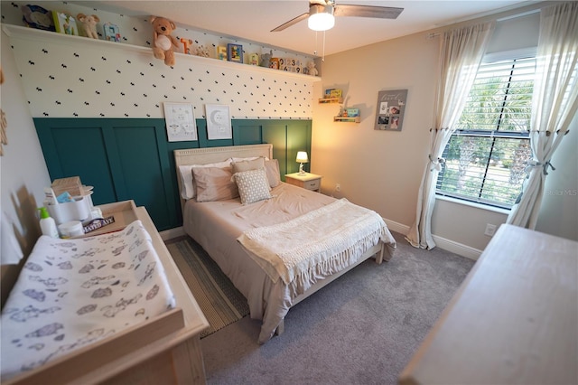 13103 Monach Isles Dr, Riverview, FL 33579 - carpeted bedroom with baseboards and ceiling fan