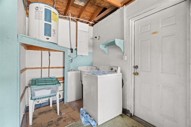 3348 Clydesdale Dr, Holiday, FL 34691 - laundry room with washer / dryer, cabinet space, and water heater