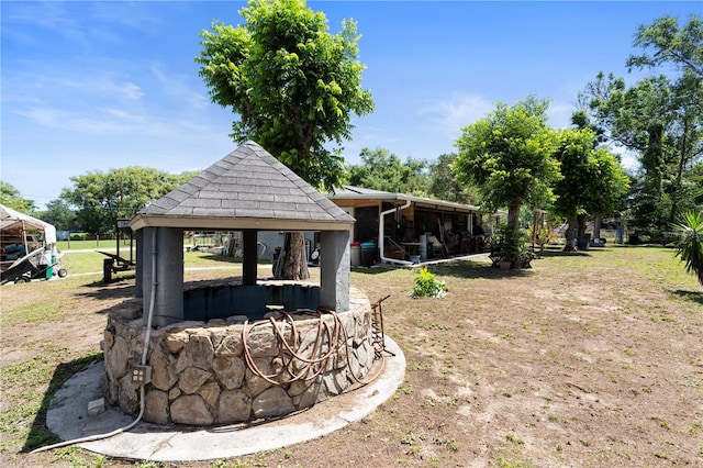 view of yard featuring a gazebo