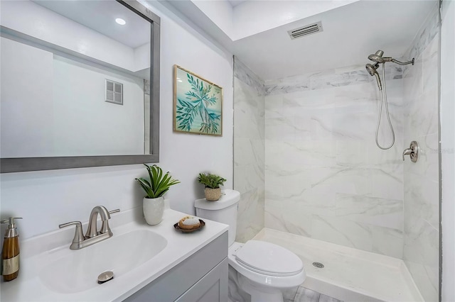 2770 Keats Ter Unit C, Palm Harbor, FL 34684 - bathroom featuring vanity, a marble finish shower, and toilet