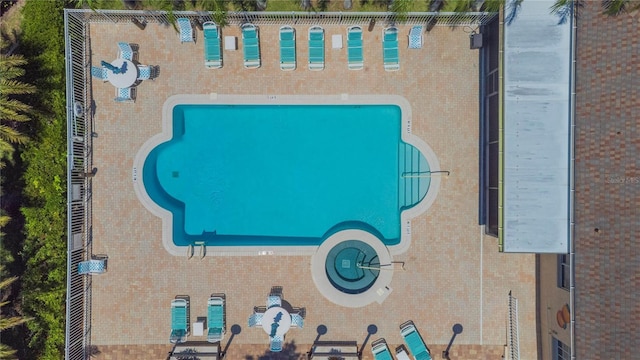 1126 Haley Ln, Dunedin, FL 34698 - view from above of property with a pool area