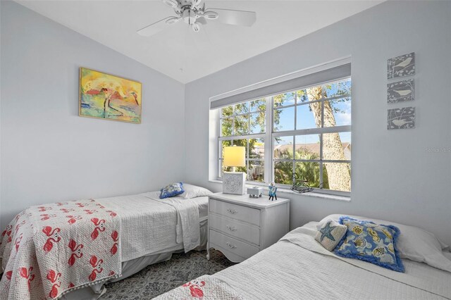 2665 Sequoia Ter Unit 306, Palm Harbor, FL 34683 - bedroom featuring lofted ceiling and a ceiling fan