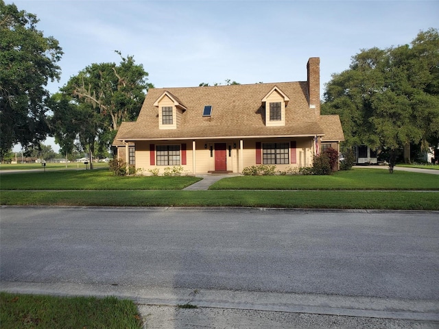 2615 Southern Oaks Pl, Plant City, FL 33566 - new england style home with a front yard and a chimney