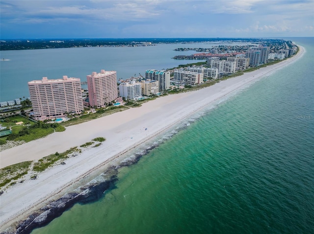 1340 Gulf Blvd Unit 16A, Clearwater Beach, FL 33767 - bird's eye view of waterfront with a beach