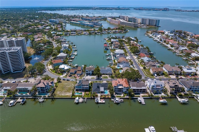 2817 Seabreeze Dr S, Gulfport, FL 33707 - aerial view of property and surrounding area with a large body of water and nearby suburban area