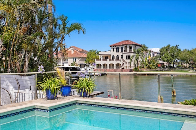 2817 Seabreeze Dr S, Gulfport, FL 33707 - view of pool with a boat dock and a water view
