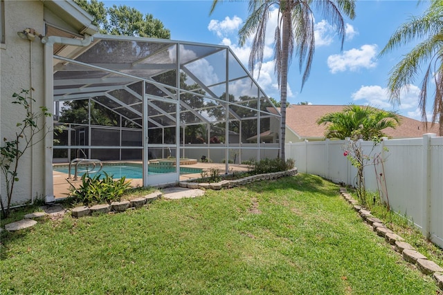 627 Belted Kingfisher Dr N, Palm Harbor, FL 34683 - view of yard with glass enclosure