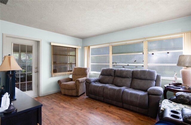 28 N Edinburgh Dr, Inverness, FL 34450 - living room featuring wood finished floors and a textured ceiling