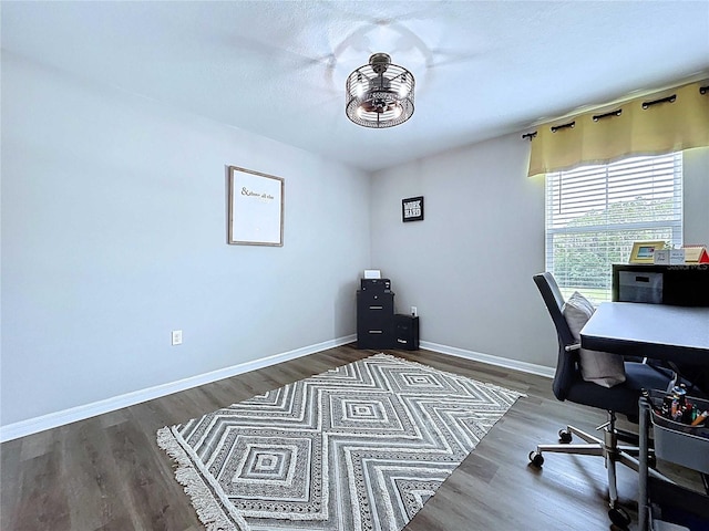 34056 Scarlet Sage Ct, Wesley Chapel, FL 33545 - office featuring baseboards and wood finished floors