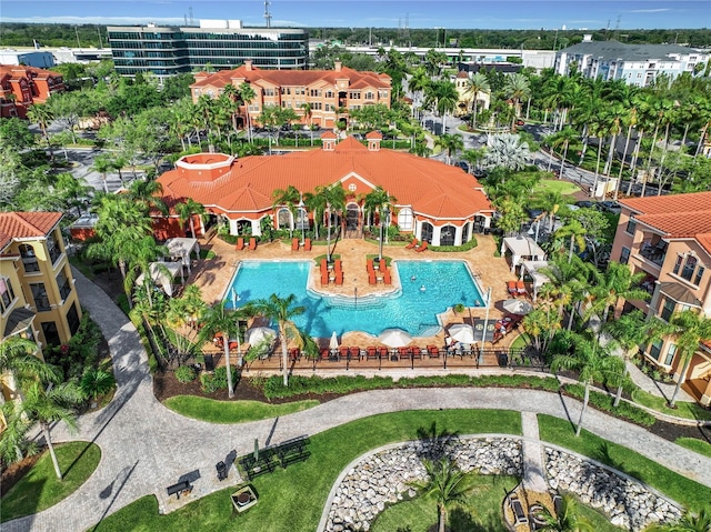 2724 Via Murano Unit 615, Clearwater, FL 33764 - aerial view of a pool
