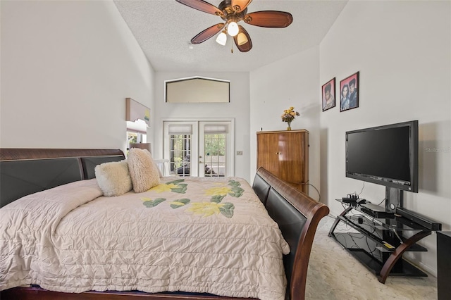 5434 Wellfield Rd, New Port Richey, FL 34655 - bedroom with access to exterior, french doors, and a ceiling fan