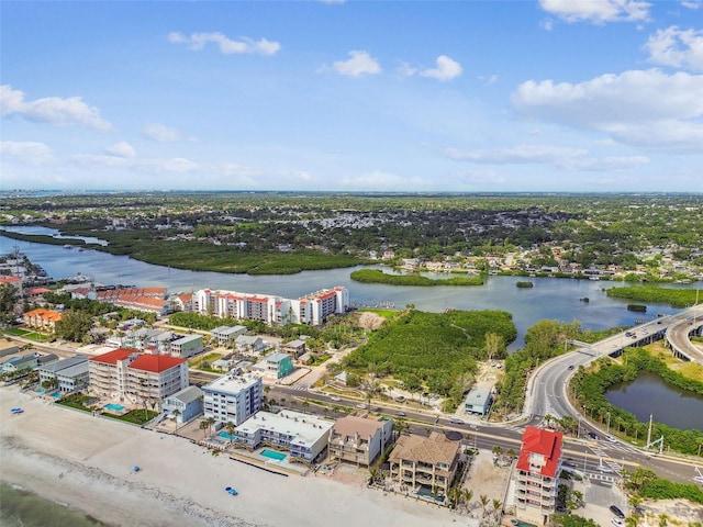 aerial view of a nearby body of water