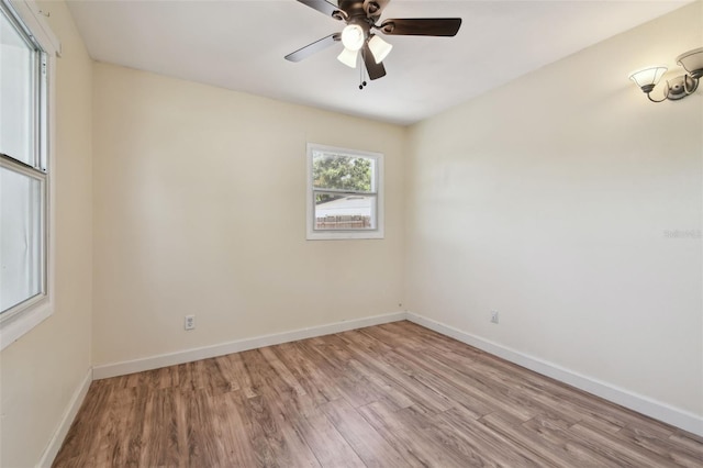 1810 77th Ave N, Saint Petersburg, FL 33702 - spare room with wood finished floors, baseboards, and ceiling fan