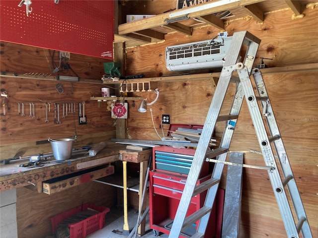 2912 Case Ave, Bradenton, FL 34207 - misc room featuring wooden walls and a workshop area