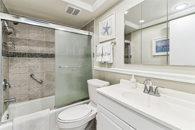 1 Boca Ciega Point Blvd Unit 310, Saint Petersburg, FL 33708 - full bath featuring ornamental molding, toilet, bath / shower combo with glass door, and vanity