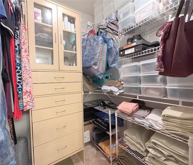 view of walk in closet