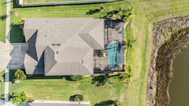 view from above of property featuring a large body of water