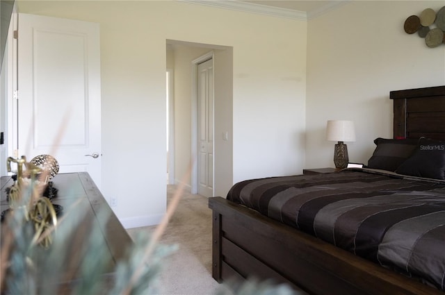 4888 Sevilla Shores Dr, Wimauma, FL 33598 - carpeted bedroom with ornamental molding and baseboards