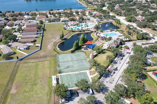 11808 Holly Crest Ln, Riverview, FL 33569 - aerial view of property's location featuring a nearby body of water, a pool area, and nearby suburban area