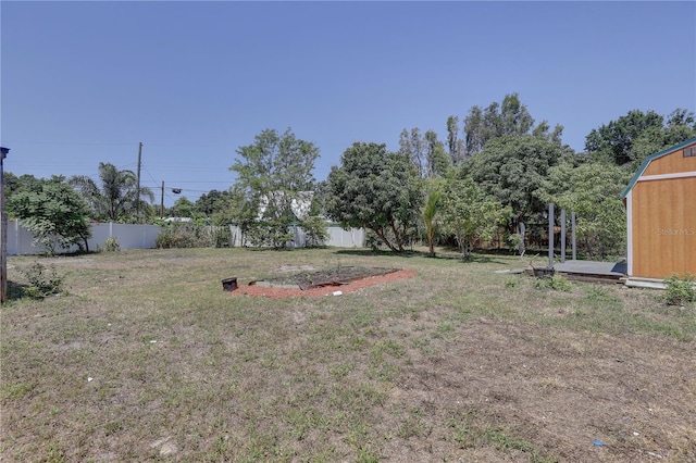 view of yard with a deck