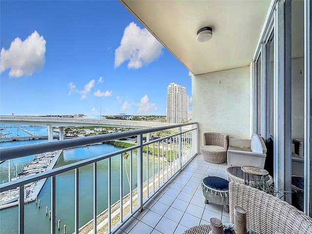 100 Pierce St Unit 910, Clearwater, FL 33756 - balcony featuring a water view and a city view