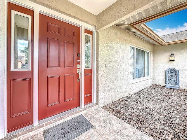 3093 Hillside Ln, Safety Harbor, FL 34695 - doorway to property with stucco siding