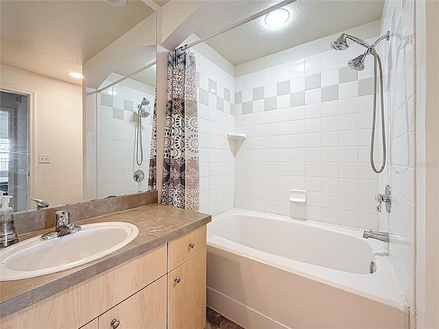 200 4th Ave S Unit 229, Saint Petersburg, FL 33701 - full bath featuring a textured ceiling, shower / tub combo with curtain, and vanity