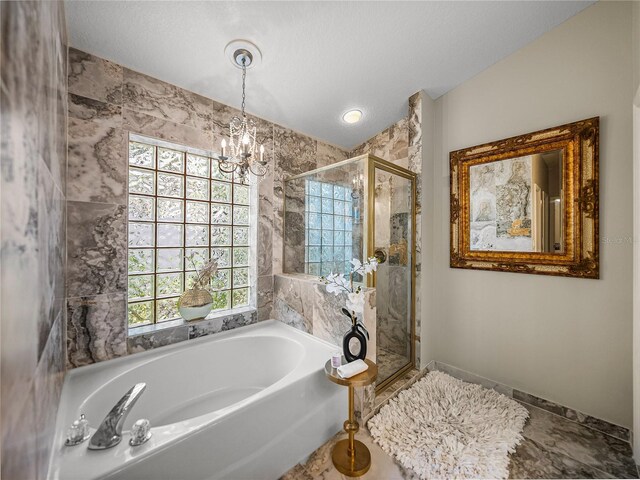 18003 Arbor Crest Dr, Tampa, FL 33647 - full bathroom with a bath, healthy amount of natural light, and a stall shower