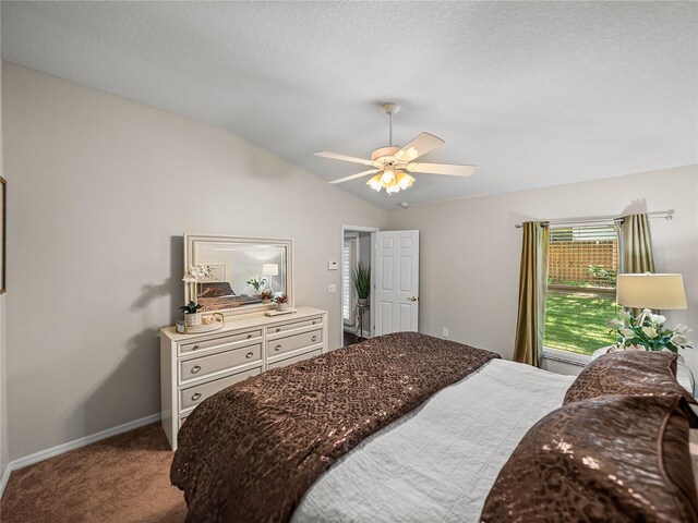 18003 Arbor Crest Dr, Tampa, FL 33647 - carpeted bedroom featuring lofted ceiling, ceiling fan, and baseboards