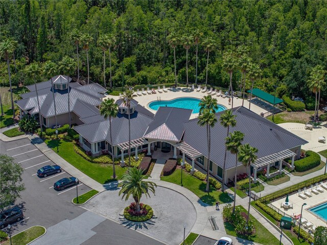 18003 Arbor Crest Dr, Tampa, FL 33647 - drone / aerial view of a pool and a forest