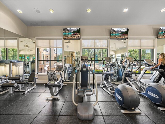 18003 Arbor Crest Dr, Tampa, FL 33647 - workout area with recessed lighting